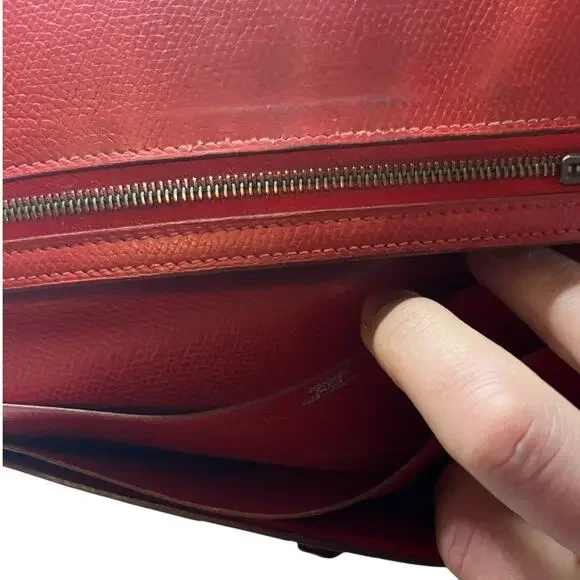 Hermès Bearn Classic Long Wallet Red Leather Gold Hardware 2004 - Picture 7 of 16